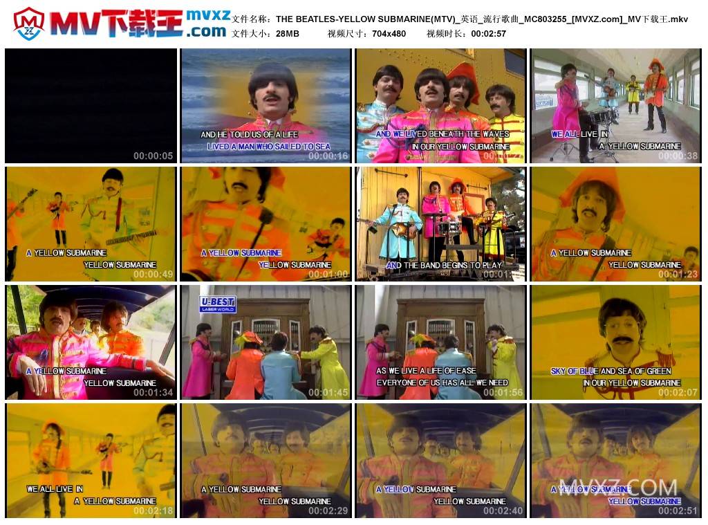 THE BEATLES-YELLOW SUBMARINE(MTV)_英语_流行歌曲_MC803255